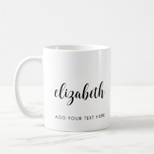 Typografie Voeg Jouw tekst naam Sjabloon Script Koffiemok