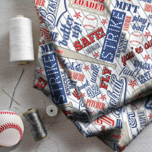 Typografie voor honkbal Red White Blue Stripes ID7 Stof