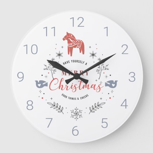 Typografie voor kerstversiering en dieren grote klok (Voorkant)