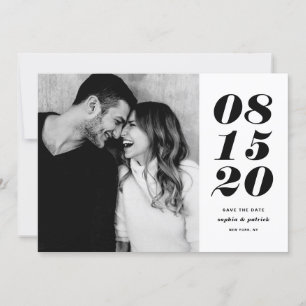 Typografie voor moderne zwarte en witte oude dag f save the date