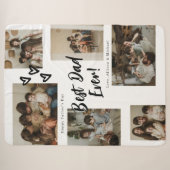 Typografie voor papa-script 6 foto-collage sherpa deken (Voorkant (horizontaal))