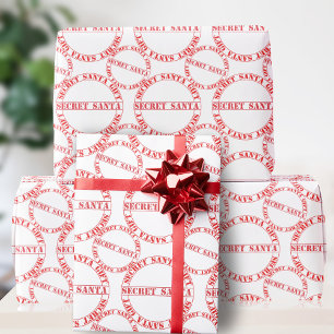 Typografie voor rode en witte kerstcadeautjes cadeaupapier