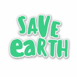 Typografie voor Wereldmilieudag, Eco Milieu Sticker