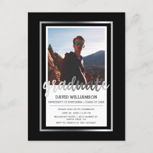 Typografie voor zwart en zilver fotografie uitnodiging briefkaart