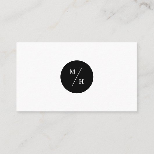 Typografie voor zwart-wit modern cirkelmonogram visitekaartje (Voorkant)