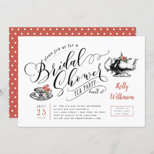 typografie Vrijgezellenfeest Tea Party Kaart
