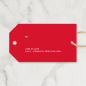 Typografie Vrolijk kerstrood goud Cadeaulabels (Achterkant (horizontaal))