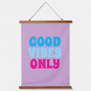 Typografie Wanddecoratie Alleen Goede Vibes Posi Hangend Wandkleed