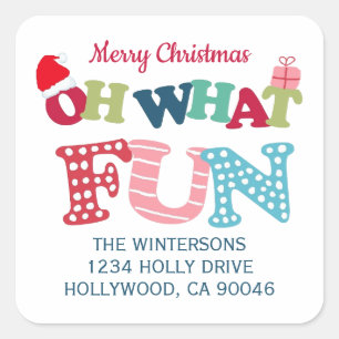 Typografie Wat Leuk Kerst Retouradres Label