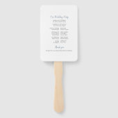Typografie Wedding Program Fan Handwaaier (Achterkant)