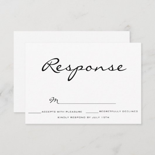Typografie Wedding RSVP Kaart (Voorkant / Achterkant)