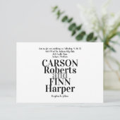 Typografie Wedding Uitnodiging Eat, Drink, wees... (Staand voorkant)