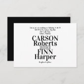 Typografie Wedding Uitnodiging Eat, Drink, wees... (Voorkant / Achterkant)