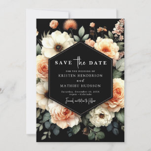 Typografie Whimsical Peach Wedding Save The Date
