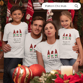 Typografie Wit Modern Pyjama Familie Kerstmis T-shirt