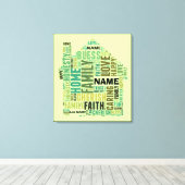 Typografie Word Cloud Home Namen toevoegen om aan Canvas Afdruk (Insitu (Houten vloer))