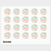  Typografie Wreath Holiday Ronde Sticker (Vel)