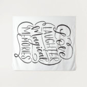 Typografie Zin | Liefde Lach Magische Herinneringe Wandkleed (Voorkant (horizontaal))