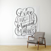 Typografie Zin | Liefde Lach Magische Herinneringe Wandkleed (In situ)