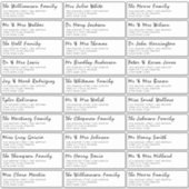 Typografie Zwart & Wit Gast Adresetiketten Sticker (Voorkant)