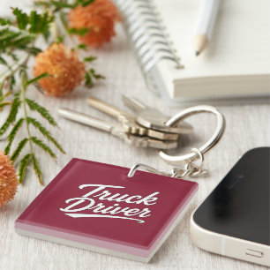 Typografiegeschenk voor vrachtwagenchauffeurs in s sleutelhanger