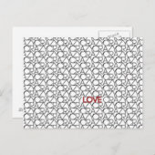 Typografiepatroon in zwart-wit briefkaart (Voorkant / Achterkant)