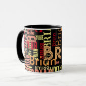 Typografiepatroon van aangepaste kleurnamen mok (Voorkant links)