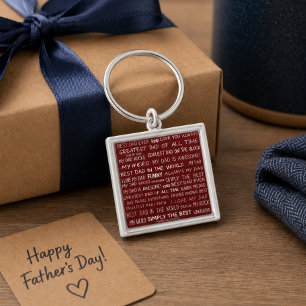 Typografiepatroon voor Vaderdag-cadeauscript in he Sleutelhanger