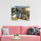 Typografiescanvas van het metaal van het gebouw canvas afdruk (Insitu (Woonkamer))