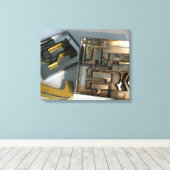 Typografiescanvas van het metaal van het gebouw canvas afdruk (Insitu (Houten vloer))