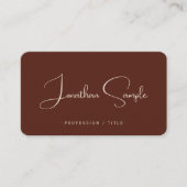 Typografiescript Terracotta Luxury Premium Linen Visitekaartje (Voorkant)