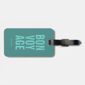Typografisch blok Tekst Bon Voyage Bagagelabel (Achterkant horizontaal)