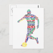 Typografisch Briefkaart Voetbalspeler (Voorkant / Achterkant)