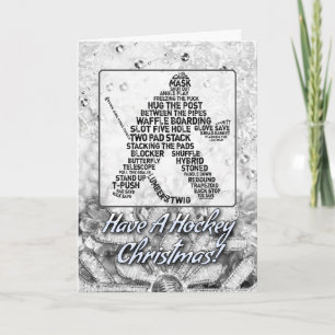 Typografisch Goalie Hockey-kerstKaart Feestdagen Kaart