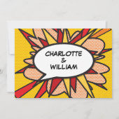 Typografisch Modern Comic Book Pop Art Wedding Kaart (Achterkant)