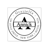 Typografisch monogram naam retouradres rubberstempel (Afrduk)