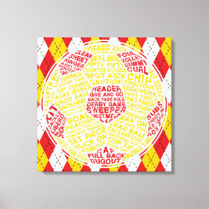 Typografisch Voetbal Box Canvas Afdruk