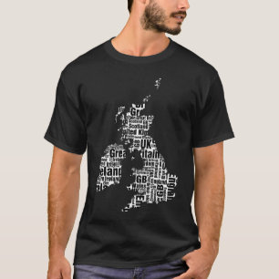 Typografische Britse eilanden. T-shirt