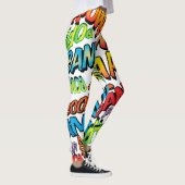 Typografische Comic Book Pop Art-geluiden Leggings (Rechts)