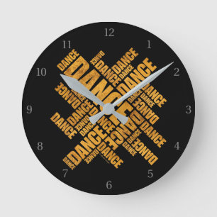 Typografische Dance Ronde Klok