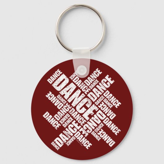 Typografische Dans (Verstoord) Sleutelhanger (Voorkant)