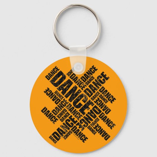 Typografische Dans (Verstoorde) Sleutelhanger (Voorkant)