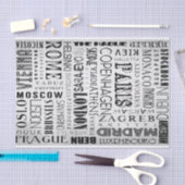 Typografische Europese hoofdsteden Tissuepapier (Craft)