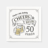 Typografische kaas en bier van elke leeftijd servet (Voorkant)