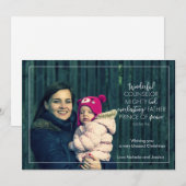 Typografische kerstfotokaart met scripts feestdagenkaart (Voorkant / Achterkant)