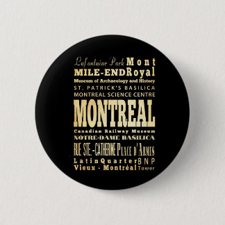 Typografische kunst in Montreal City of Canada Ronde Button 5,7 Cm