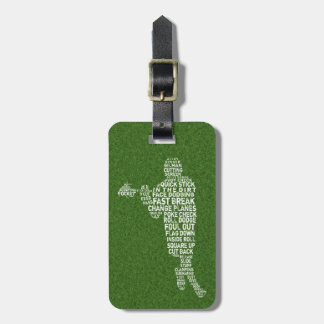 Typografische Lacrosse Speler Aangepaste Bagage La Bagagelabel