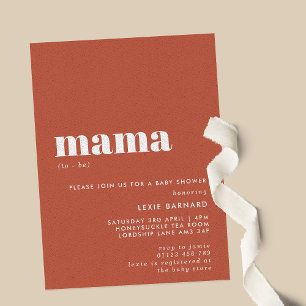 Typografische mamma om Baby shower van de aarde te Kaart