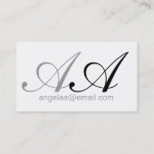 Typografische naam en Initialen script Visitekaartje (Achterkant)