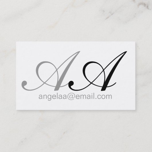 Typografische naam en Initialen script Visitekaartje (Achterkant)